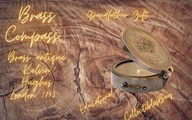 Royal Kelvin & Hughes Marine Direction Instrument - Vintage Brass Navigational Compass - Collectibles for Sale
