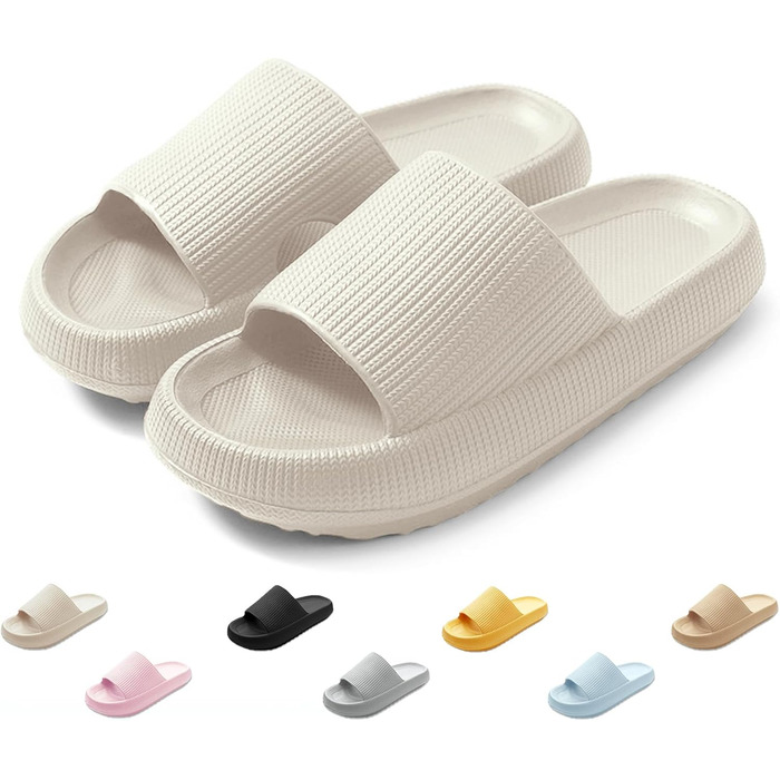 Шльпанці Cozislides Original: м'які, неслизькі шльпанці для дому та басейну (46/47 EU, Бежевий)