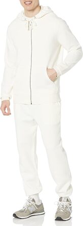 Чоловічий худі Amazon Essentias з французького трикотажу з блискавкою та зручним кроєм (L, кольору слонової кістки)