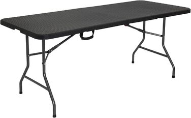 Складаний садовий стіл Arebos Buffettisch 182x74x74 см, чорний | для 8 осіб | з ручкою для перенесення | стіл для вечірок та кемпінгу