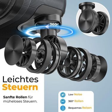 Чемодан KESSER® 120L з ABS-пластику з кодовим замком, вагами та органайзером, 75 см | Валіза на колесах для подорожей та бізнесу