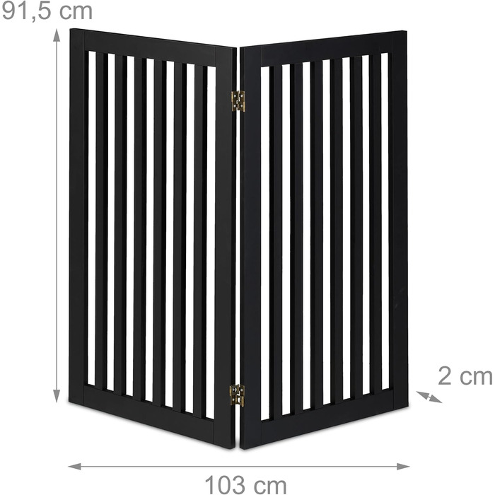 Захисне ворота для собак Relaxdays, розкладне, 91,5 x 103 см, чорний, MDF