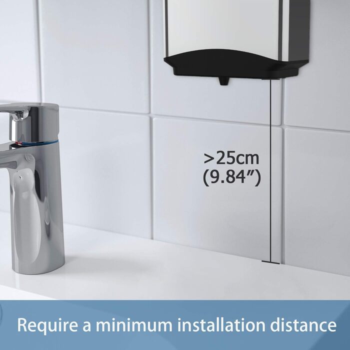 AIKE Automatic Stainless Steel Soap Dispenser, 1100ml - Commercial Wall Mount Soap Dispenser with Window, AK1206 Brushed Stainless Steel