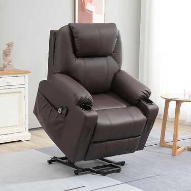 HOMCOM Electric TV Lift Chair with Assistance, 330 lbs, Brown