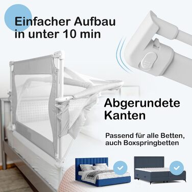 BabybeFun Bedside Crib Baby [Breastfeeding in your own parents' bed] Crib for Box Spring bed and regular bed with rollover protection [Extra Safe] Bed Rail Guard | Kids Bed Alternative 1