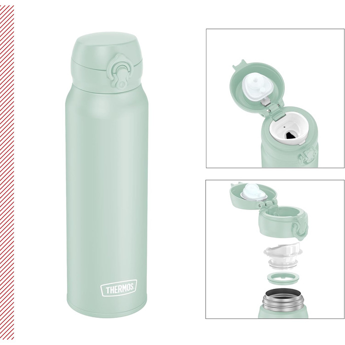 Термос Ultralight 0,5 л, нержавіюча сталь, 10 год гаряче / 20 год холодне, абсолютно герметичний, для води, чаю, безалкогольних напоїв (Soft Mint Mat)