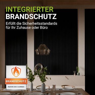Акустичні панелі Juskys для стін, набір 4 шт (2,88 м²), 120x60 см, шумопоглинаючі декоративні панелі від луни та шуму, колір: чорний дуб