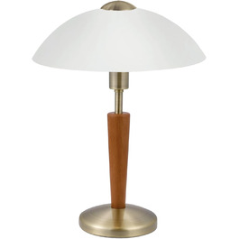 Настільна лампа EGLO Solo 1 з регулюванням яскравості, сталь, скло сатинове біле, цоколь E14