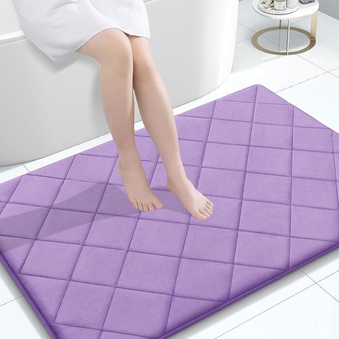 Килимок для ванної кімнати OLANLY з Memory Foam, 76 x 50 см, лавандовий