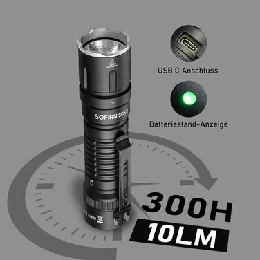 Ліхтарик Sofirn SC33 LED 5200 люменів, надяскравий, акумуляторний, портативний, з USB Type-C, EDC, для пошуку, туризму та екстрених ситуацій