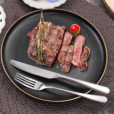 12-Person Cutlery Set, Targzier Cutlery, 60-Piece Place Setting including Knife, Fork, and Spoon, Stainless Steel Mirror-Polished Cutlery Sets, High-Quality Tableware & Dishwasher Safe