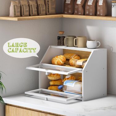 Бротокнига для кухні BMOSU: двошарова, бамбукова, велика місткість, білий колір