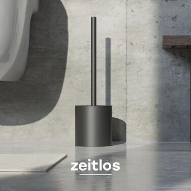 Силіконова щітка для унітазу SAVEGA з нержавіючої сталі - антибактеріальна щітка з тримачем, захист від бризок, чорна