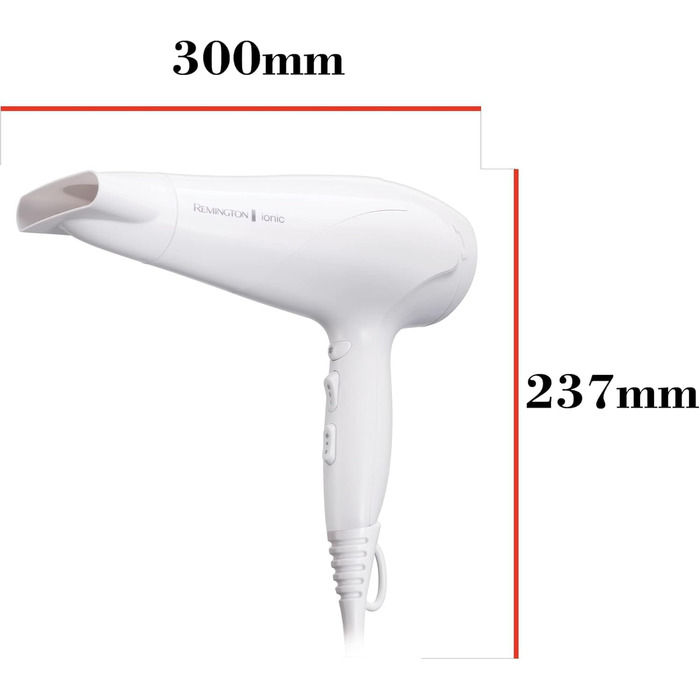 Фен Remington D3198: Іонний, з насадкою-дифузором та насадкою для укладки, 2200W, чорний (EU)