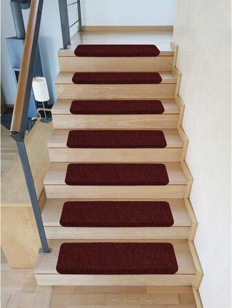 Ramon Rectangular Step Mats by Kettelservice-Metzker - Burgundy Color, No Plastic Corners