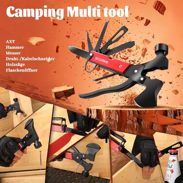 Мультитул 16 в 1 для чоловіків: інструмент для кемпінгу, виживання, подарунок на День батька (червоний)