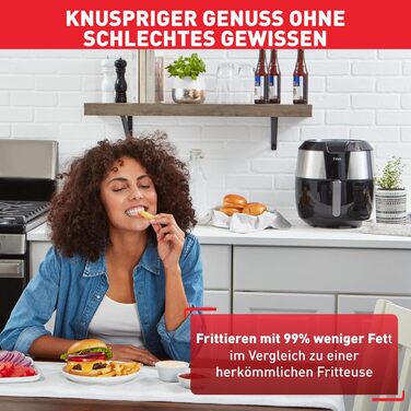 Аерофритюрниця Tefal Easy Fry XXL 5,6 л, 1850 Вт, 8 програм, електрична, без олії, нержавіюча сталь, енергозберігаюча, цифровий дисплей