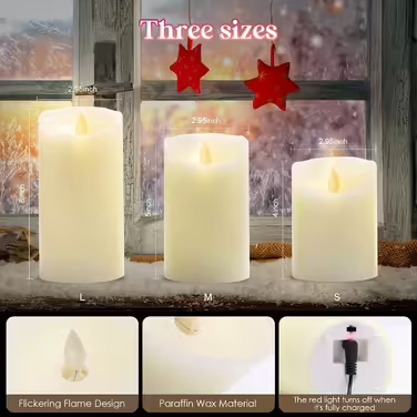 LED RGB Candle Flames, Flameless Candle Lights, USB Multicolor Tealights Warm White LED Candle Lights Wick Flickering Real Wax Electric LED Lamp with Remote Control Timer Function Home Decoration