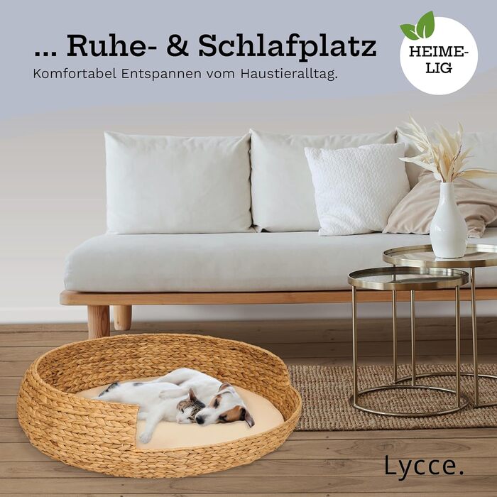 Dog bed, cat bed, Opal water hyacinth, natural, size 5 (Ø 83 cm)