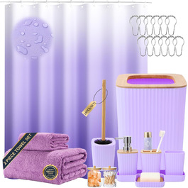 розмір: набір для ванної кімнати + штора для душу + рушники