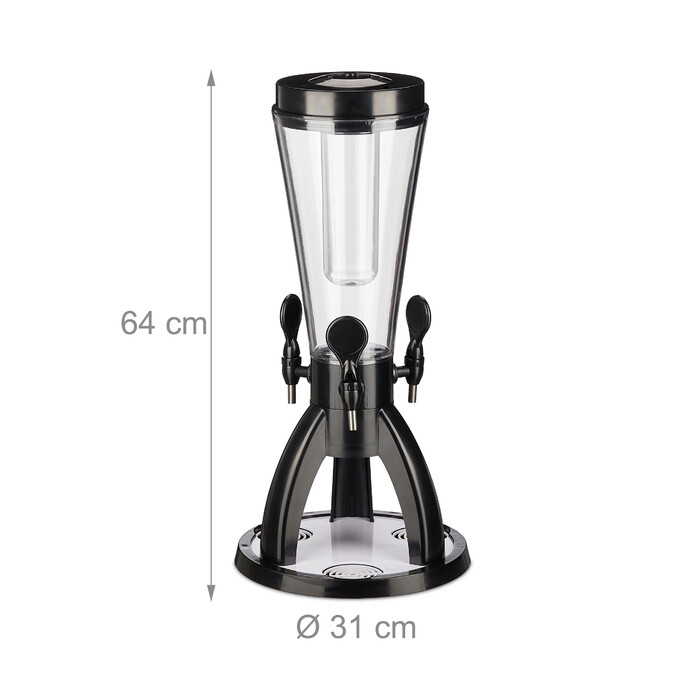 Relaxdays 4 l Beer Tower with 3 Taps