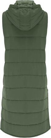 Жіноча стьобана жилетка Longweste з капюшоном, тепла зимова жилетка, м'який верх, зелений колір