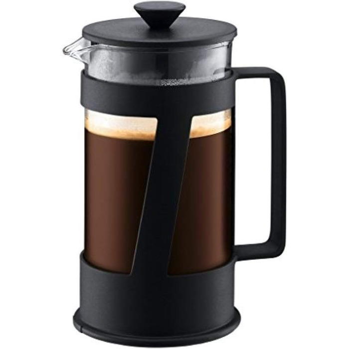 Bodum CREMA Френч-прес для приготування кави, 1.0 л, нержавіюча сталь, чорний