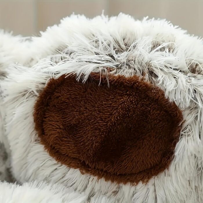 М'яке ліжко для собак та котів у вигляді ведмежих лапок, діаметр 50 см, теплий затишний сон для маленьких та середніх собак/котів/кроликів, легко миється