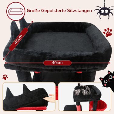 Драбина для котів Globlazer XL, Готичний стиль, сірий колір, 156 см, з будиночком, платформами та сизалевими стовпчиками