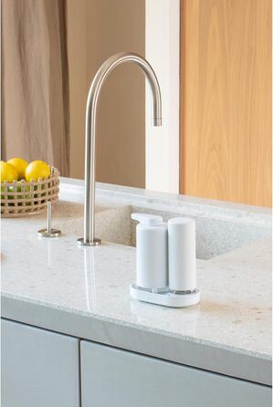 Brabantia Набір дозаторів для мила та засобів для миття посуду, 2 шт., сірий Infinite Grau, 2x200 мл, металевий з текстурованою поверхнею