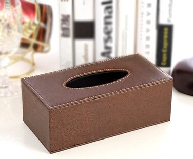 Тримач для серветок зі шкіри, коричневий, для дому, офісу, автомобіля. Ретро дизайн, міцний, стильний.