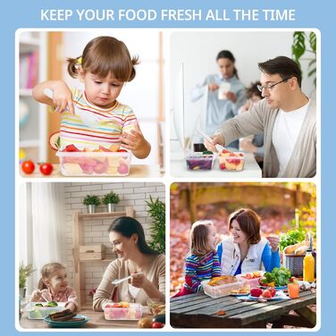 Набір контейнерів для зберігання їжі 10 шт. по 1 л, BPA-free, щільні, складені, для заморожування та Meal Prep, для кухні