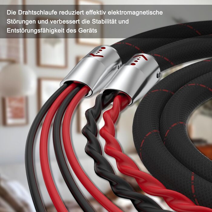 Акустичний кабель HiFi Biwire 2x банани - 4x банани, 2.5м, позолочені роз'єми