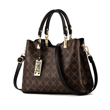 Сумка жіноча NICOLE & DORIS елегантна шопер середнього розміру, чорна PU шкіра, сумка через плече з брелоком