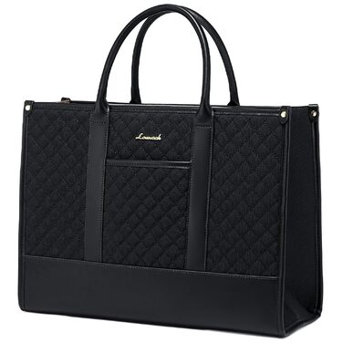 Сумка для ноутбука LOVEVOOK жіноча водонепроникна для роботи, університету, офісу (14 дюймів, чорна). Бізнес-сумка, шоппер, портфель, сумка для вчительки зі шкіри