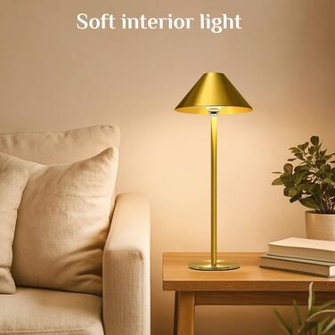 Світлодіодний настільний світильник Rosnek бездротовий, акумуляторний 4000 mAh, диммується, з магнітним кріпленням 360°, 3 режими освітлення, для дому та вулиці (Золотий, 2 шт)