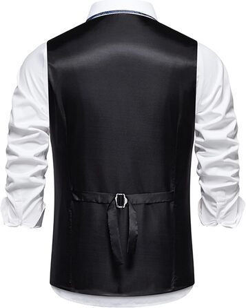 Жилет чоловічий Miaikvs, без рукавів, V-подібний виріз, для весілля, ділових зустрічей та повсякденного стилю (M107, темно-синій, L)