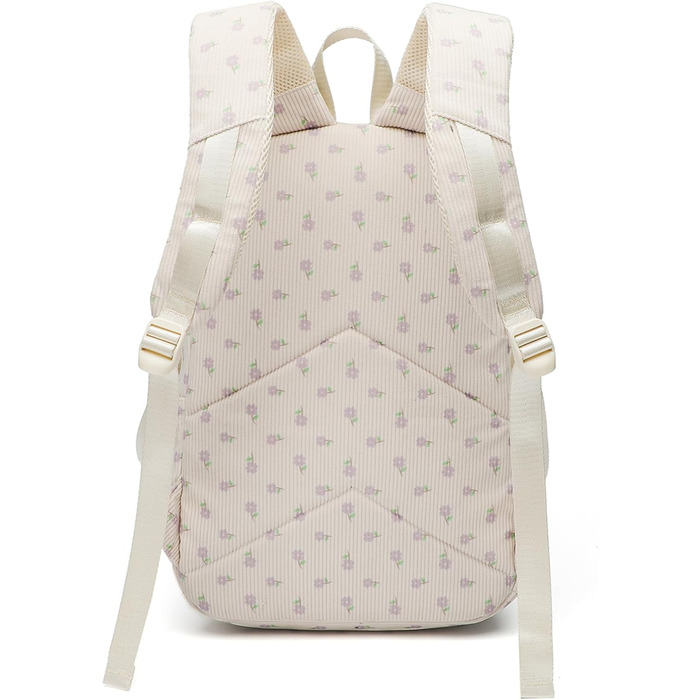 Шкільний рюкзак для дівчаток: легкий, з квітковим дизайном (фіолетовий). Підходить для школи, подорожей та ноутбука.