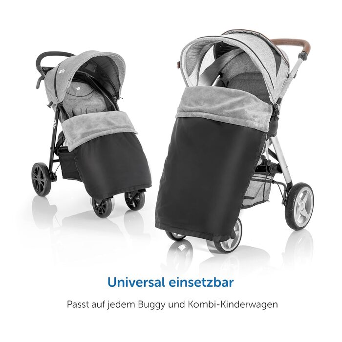 Zamboo Universal Car Seat Cover for Strollers and Buggies - Waterproof Outdoor Footmuff for Sport Carts & Joggers - Black Gray