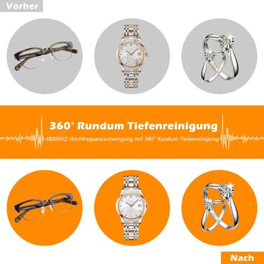 Ультразвукова мийка KECOOLKE для прикрас, ювелірних виробів, монет та годинників з цифровим таймером