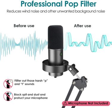 FIFINE K688 Тримач для мікрофона на підставці – кріплення для мікрофона з гнучким регулюванням, сумісний з FIFINE Recording XLR/USB мікрофонами, з кабелеутримувачами, для запису звуку, настільний, YOUSHARES