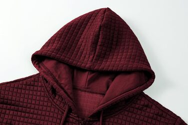 Світшот JMIERR для чоловіків з капюшоном, з довгим рукавом, в стилі вафлі, з блискавкою та кишенями (червоний, M)