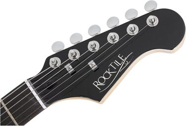 Електрогітара Rocktile Pro ST60-SKULL з дизайном черепа (Humbucker, 2 Single Coils, 22 лади, гриф з рожевого дерева, корпус з липи, гриф з клена)