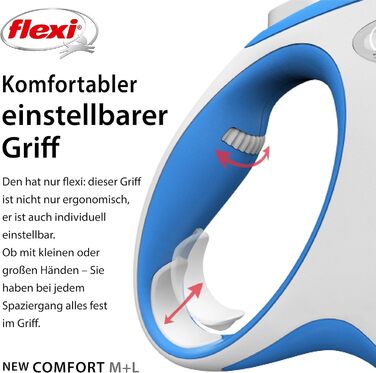 Flexi Comfort L рулетка для собак до 50 кг, 8 м, блакитна