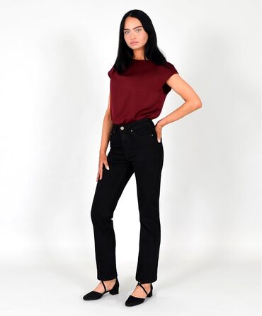 Джинси жіночі ESRA Straight High Waist Stretch G200 (42, J20) - класичні, з високою талією, еластичні