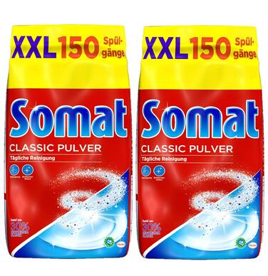 Порошок для посудомийних машин Somat Classic для щоденного очищення, без ароматизатора, 12 кг (4 упаковки по 3 кг)