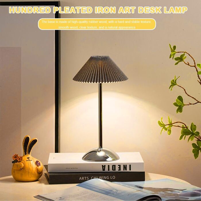 Світлодіодна настільна лампа Starnearby бездротова, з сенсорним димером, акумуляторна, 3 режими світла, вінтажний плетений металевий дизайн для спальні, офісу, тумбочки (Сірий + Срібна база)