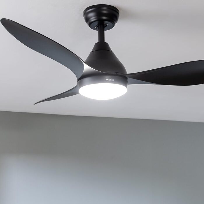 Стельовий вентилятор Cecotec Aero 5200 Line з пультом, LED підсвіткою та таймером, 132 см (52 дюйми), 60 Вт, мідний двигун, чорний