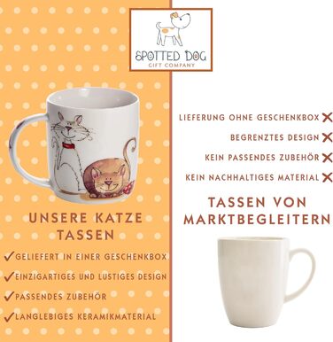 SPOTTED DOG GIFT COMPANY - Mug with Cat Motifs - White - Large