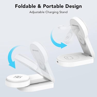 Магнітна складана бездротова зарядка 3-в-1 для Apple iPhone, iWatch, AirPods (біла)